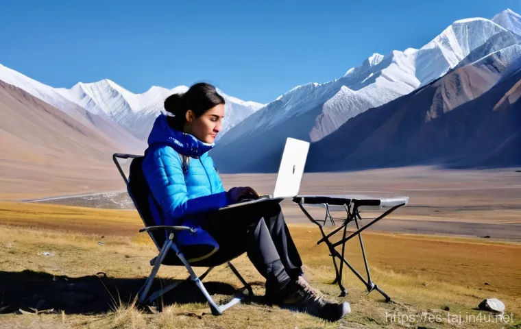 타지키스탄의 인터넷 환경 - **Prompt 1: Digital Nomad in the Pamir Mountains with Starlink**
A young female digital nomad, a...